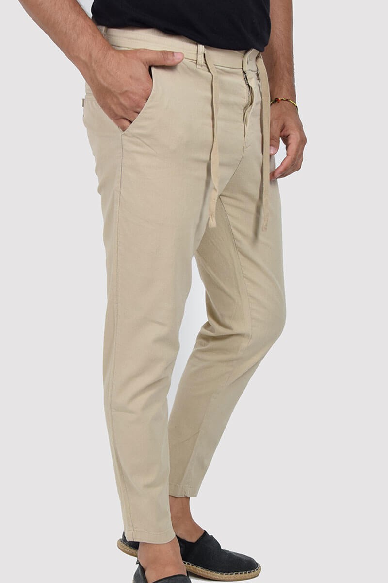 PANTALONI CAPRI CON ELASTICO E LACCIO IN VITA