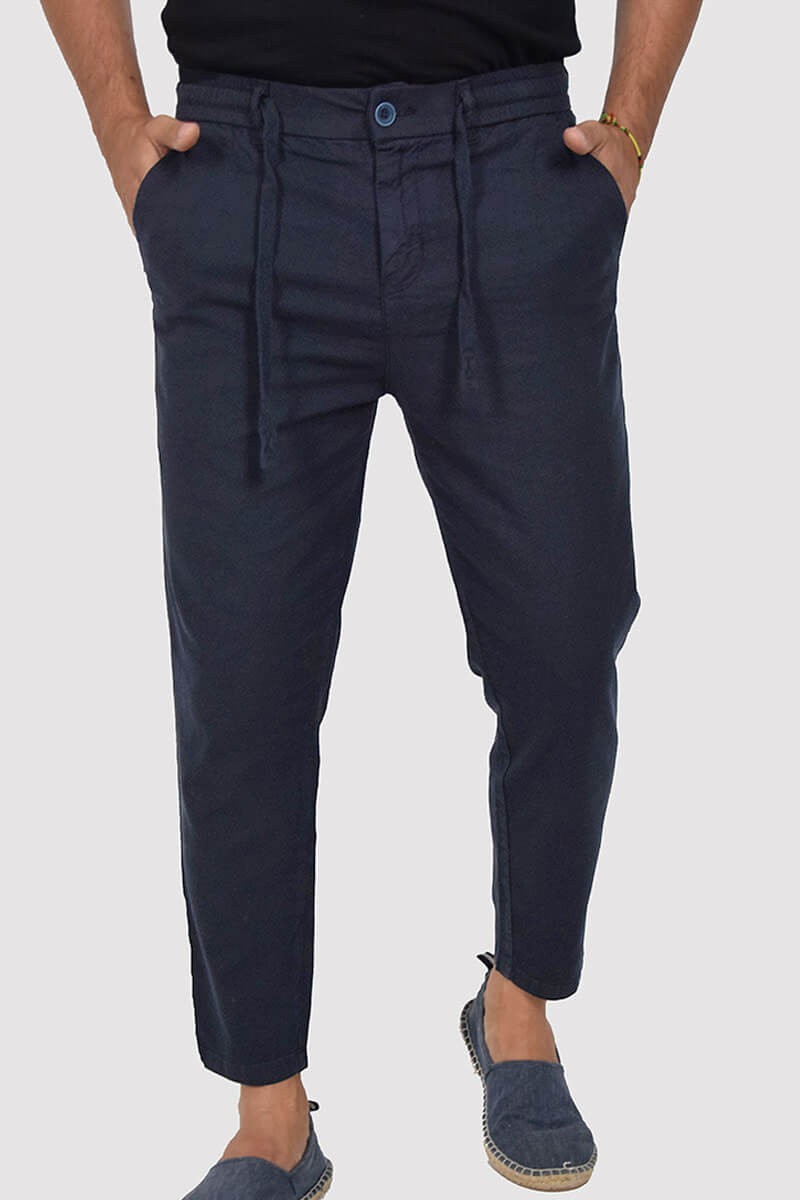 PANTALONI CAPRI CON ELASTICO E LACCIO IN VITA