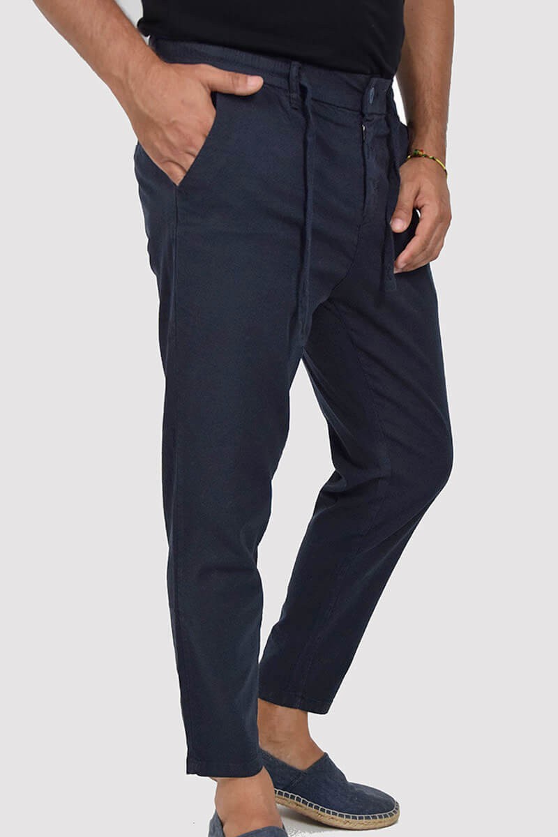 PANTALONI CAPRI CON ELASTICO E LACCIO IN VITA