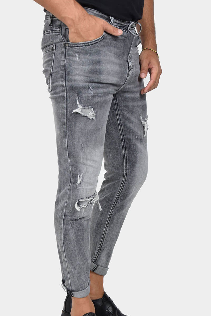 JEANS SKINNY CAPRI CON STRAPPI