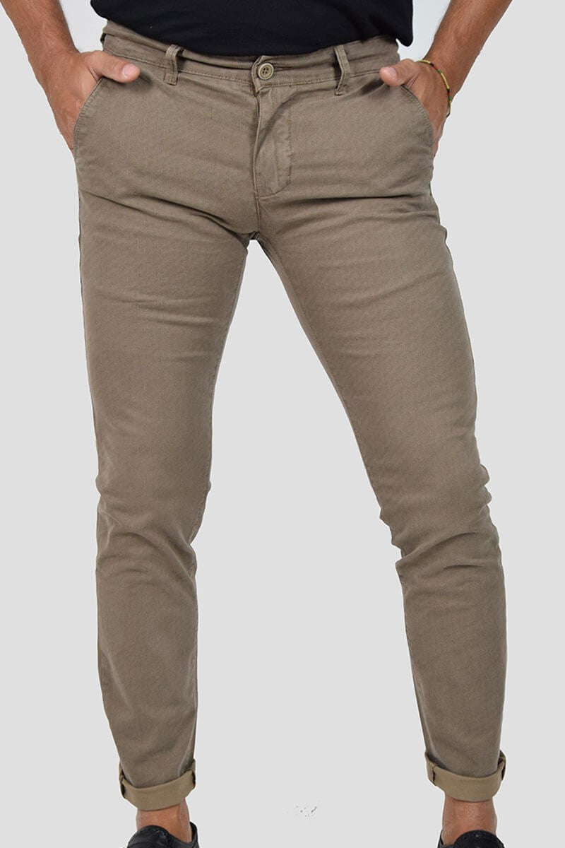 PANTALONI SKINNY CON MICROFANTASIA