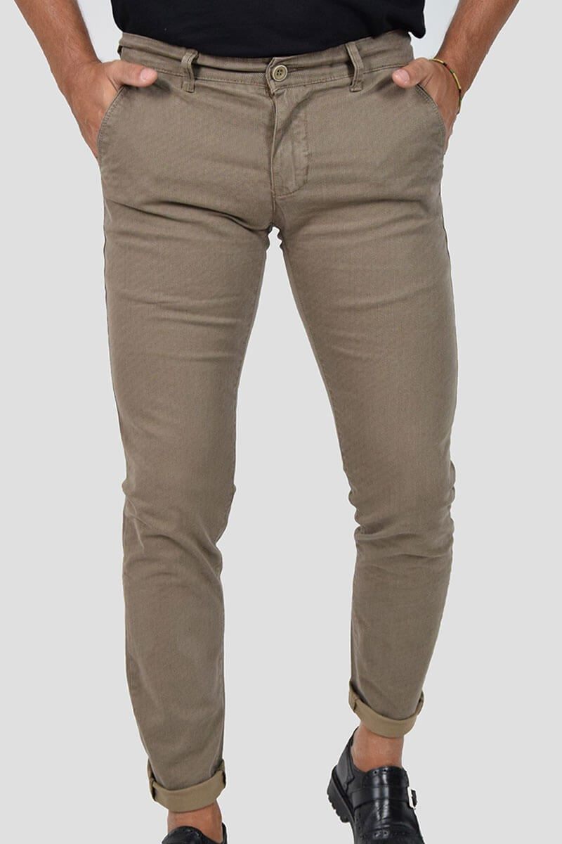 PANTALONI SKINNY CON MICROFANTASIA