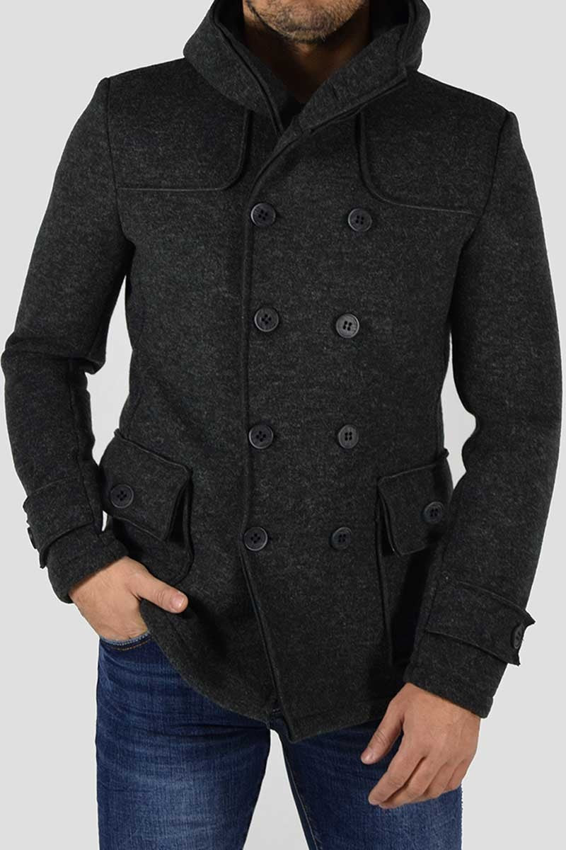 CAPPOTTO DOPPIOPETTO CON CAPPUCCIO