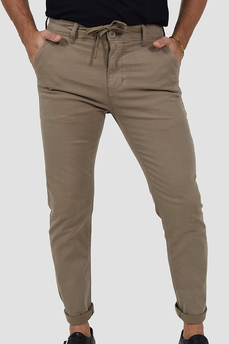 PANTALONI SLIM FIT CON VITA ELASTICIZZATA