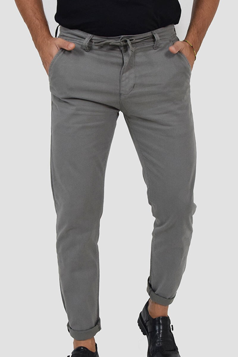 PANTALONI SLIM FIT CON VITA ELASTICIZZATA