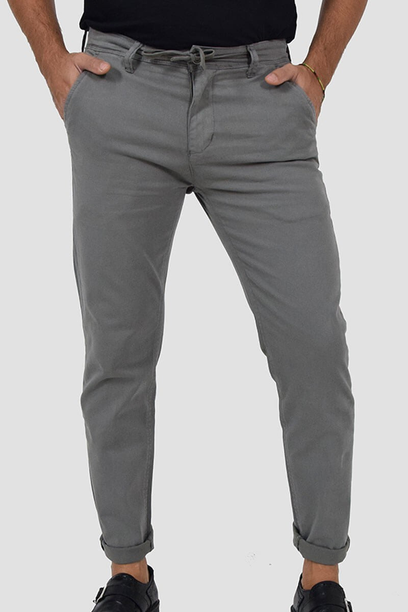 PANTALONI SLIM FIT CON VITA ELASTICIZZATA