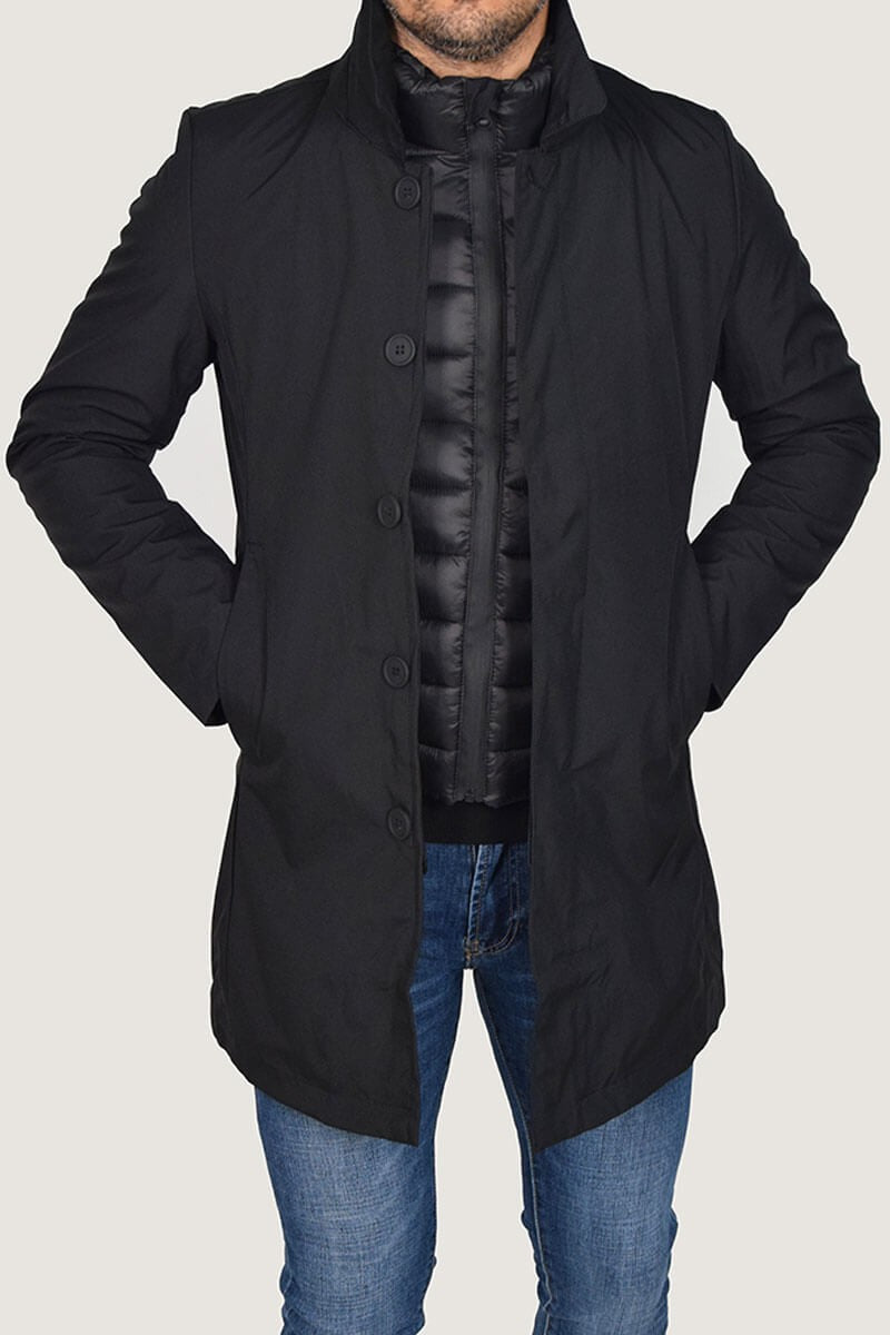 TRENCH TESSUTO TECNICO CON PETTORINA