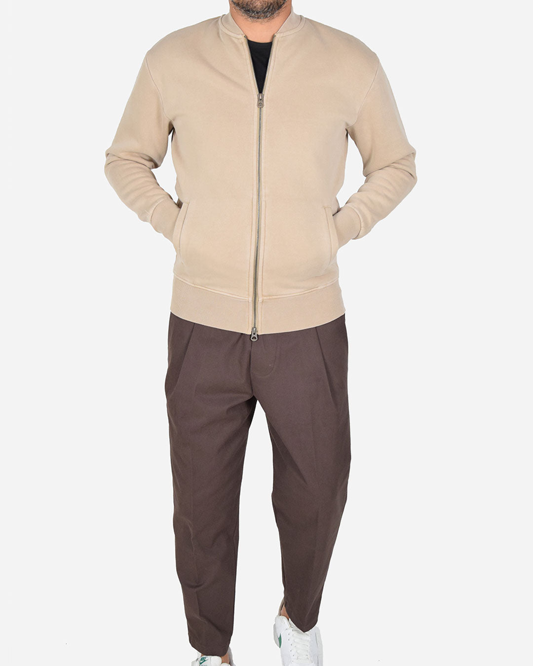 Pantaloni relax fit con laccio in vita