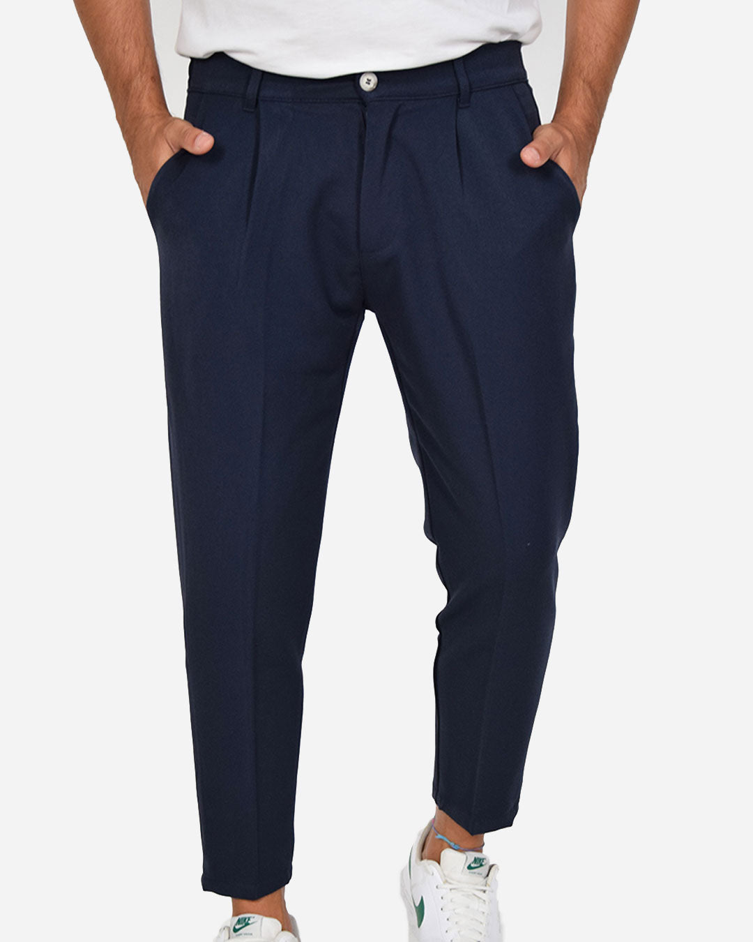 Pantaloni capri con vita elasticizzata