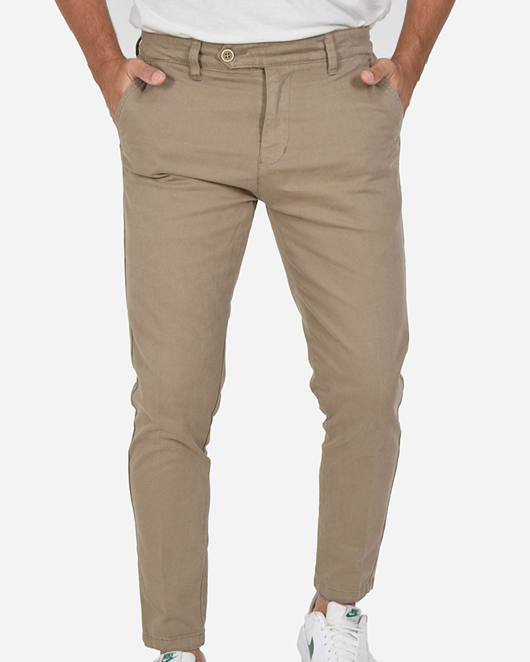 Pantaloni capri in gabardina di cotone