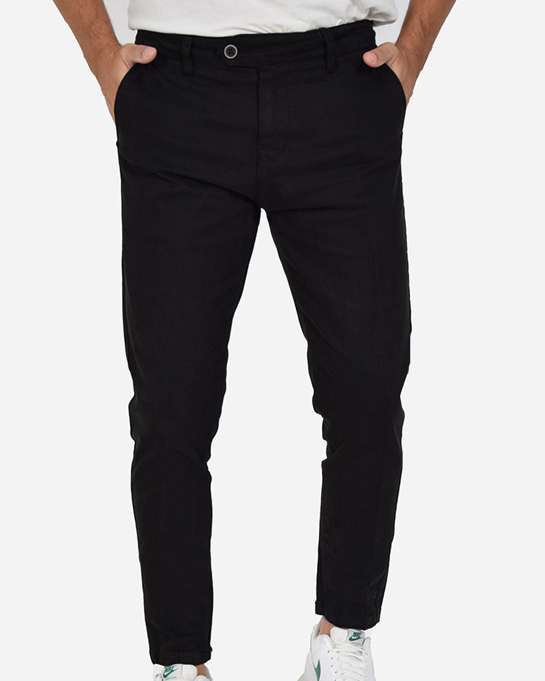 Pantaloni capri in gabardina di cotone