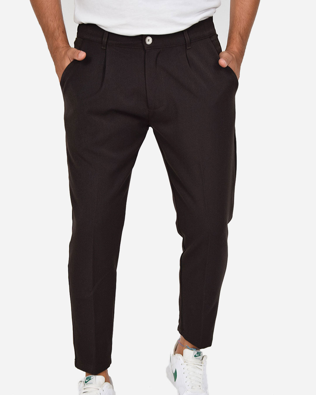 Pantaloni capri con vita elasticizzata