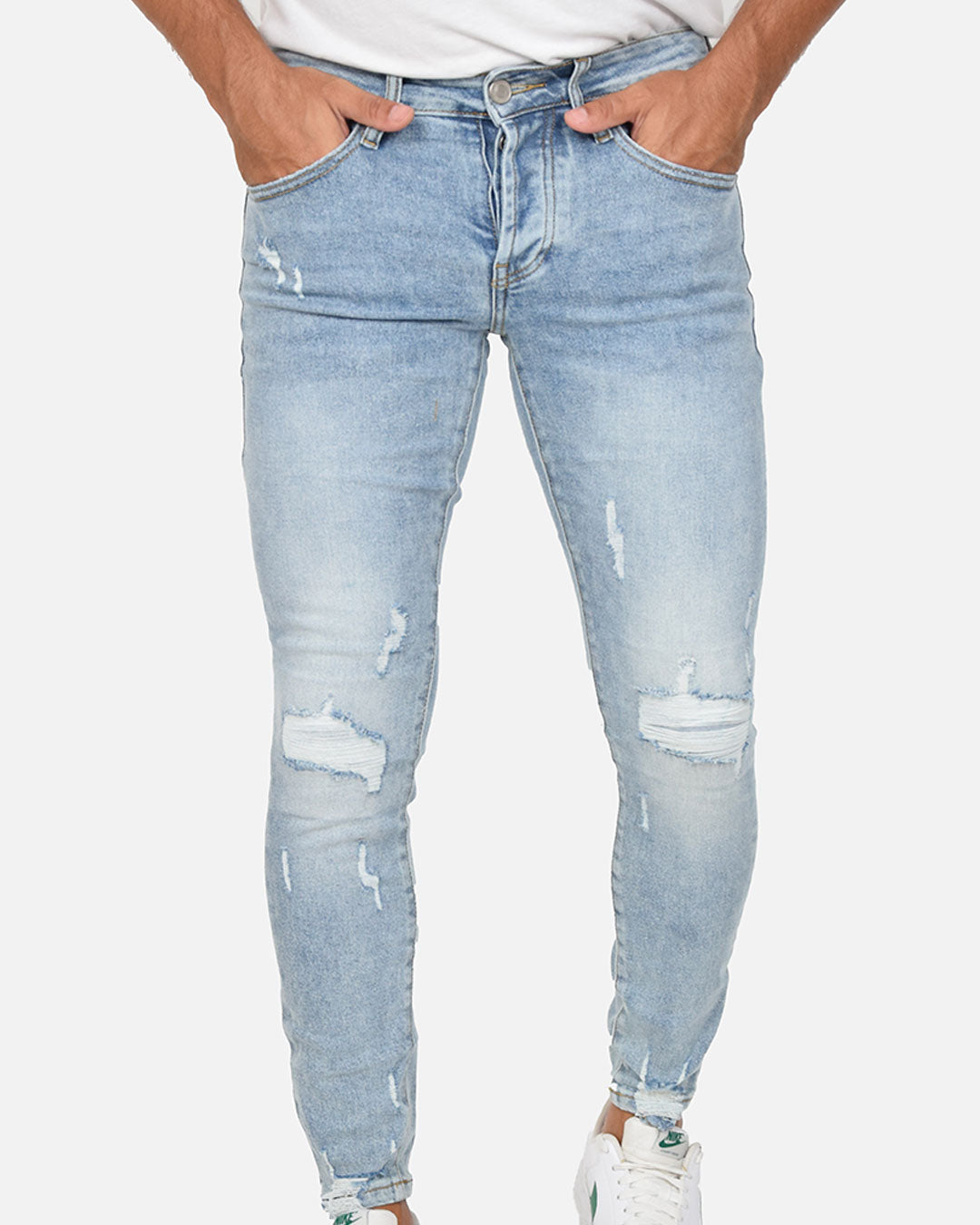 Jeans skinny con strappi
