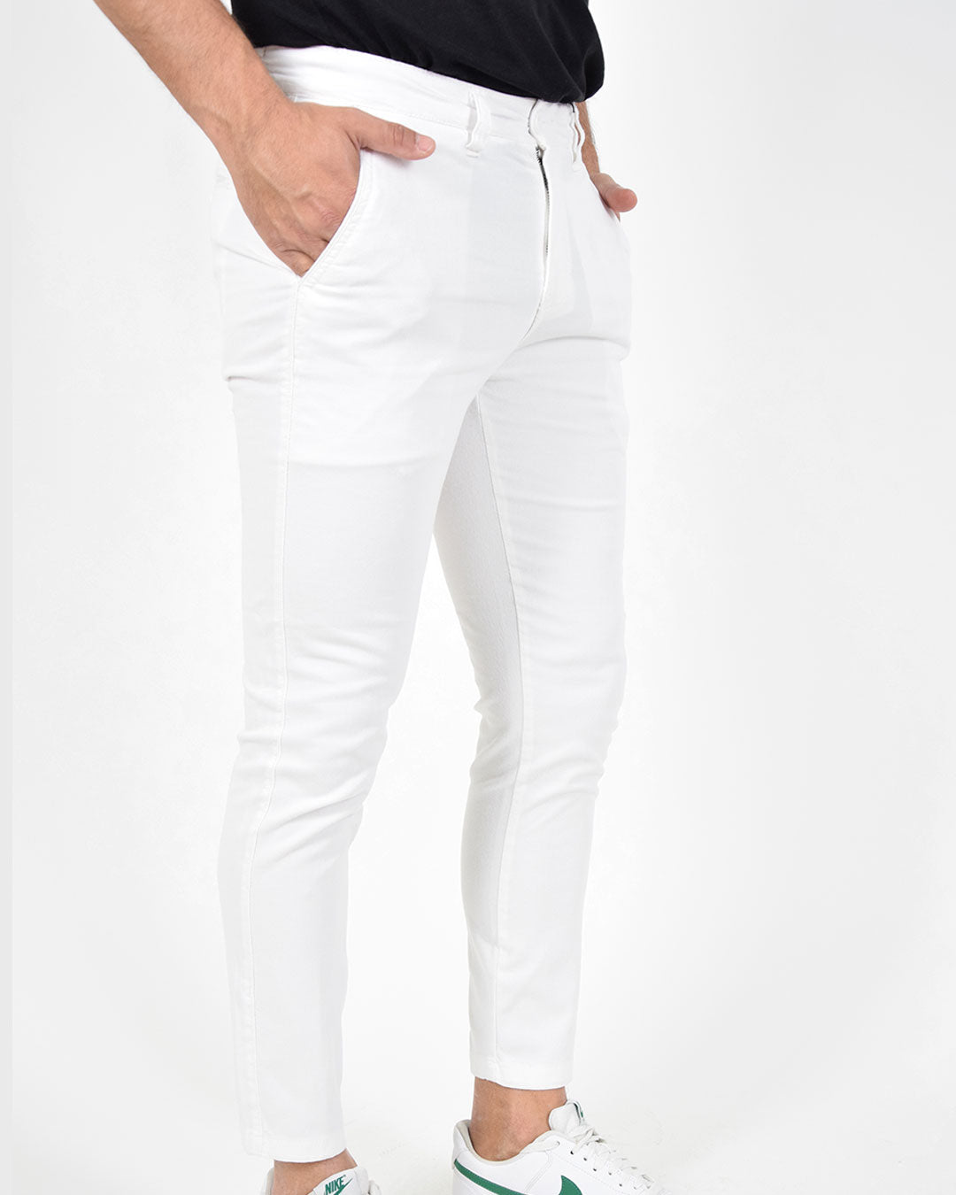 Pantaloni skinny capri in piquet