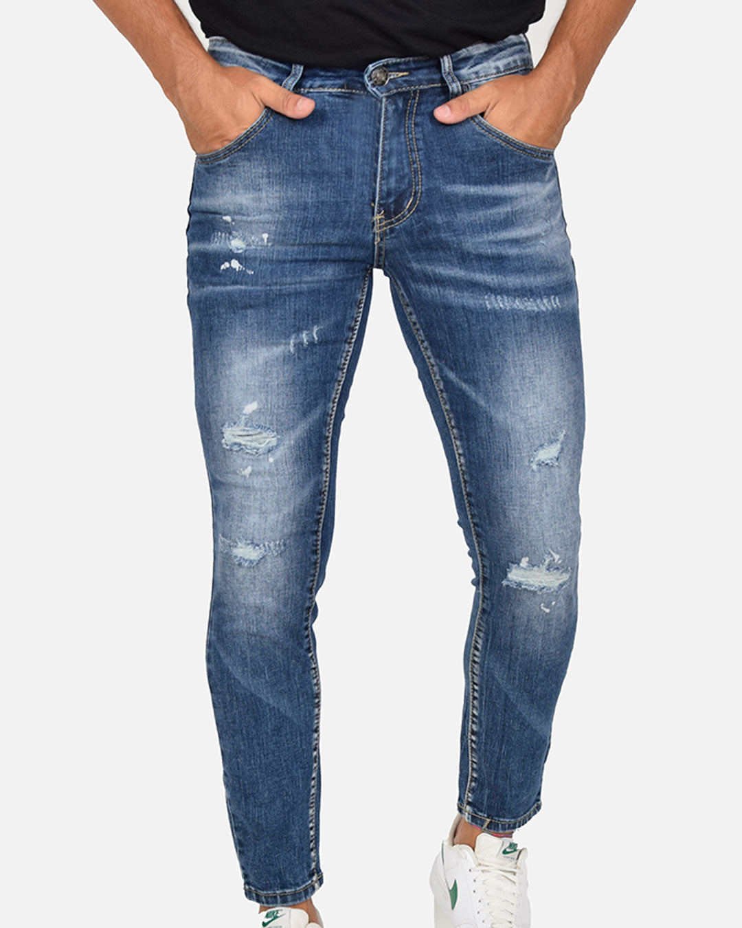 Jeans skinny con strappi