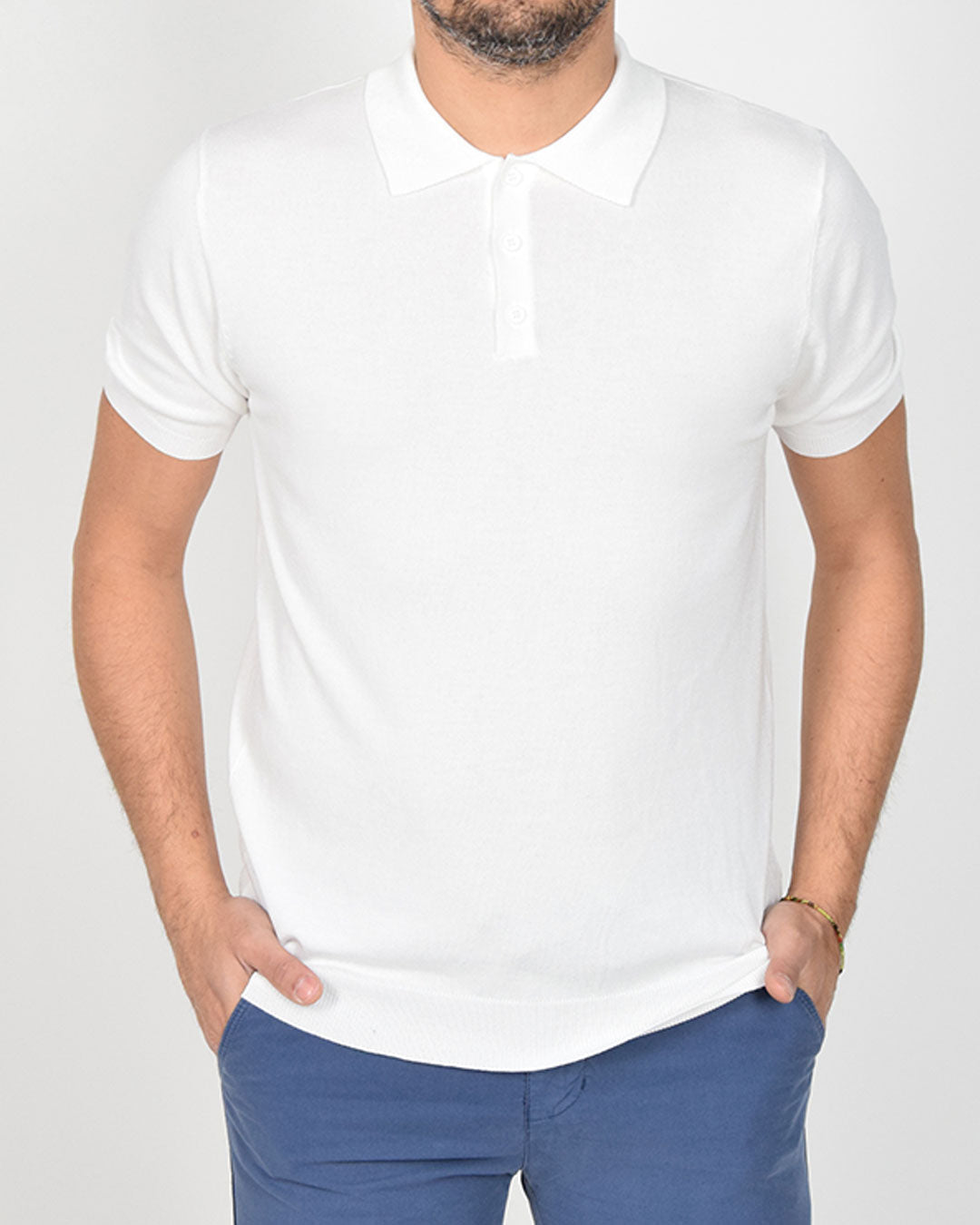 Polo in filo a manica corta