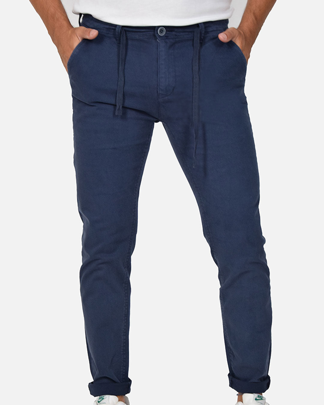 Pantaloni slim fit con laccio in vita
