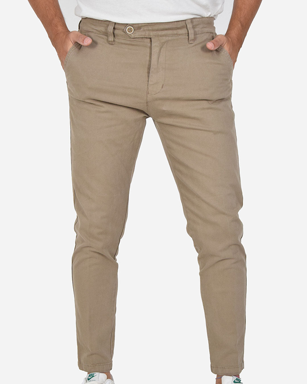 Pantaloni capri in gabardina di cotone