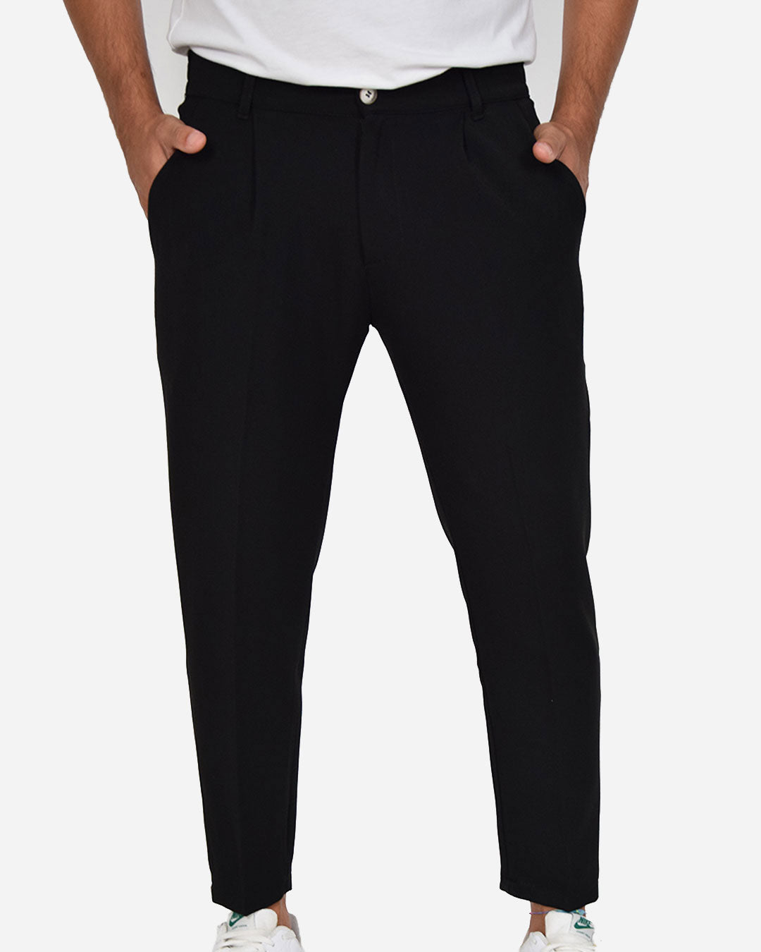 Pantaloni capri con vita elasticizzata