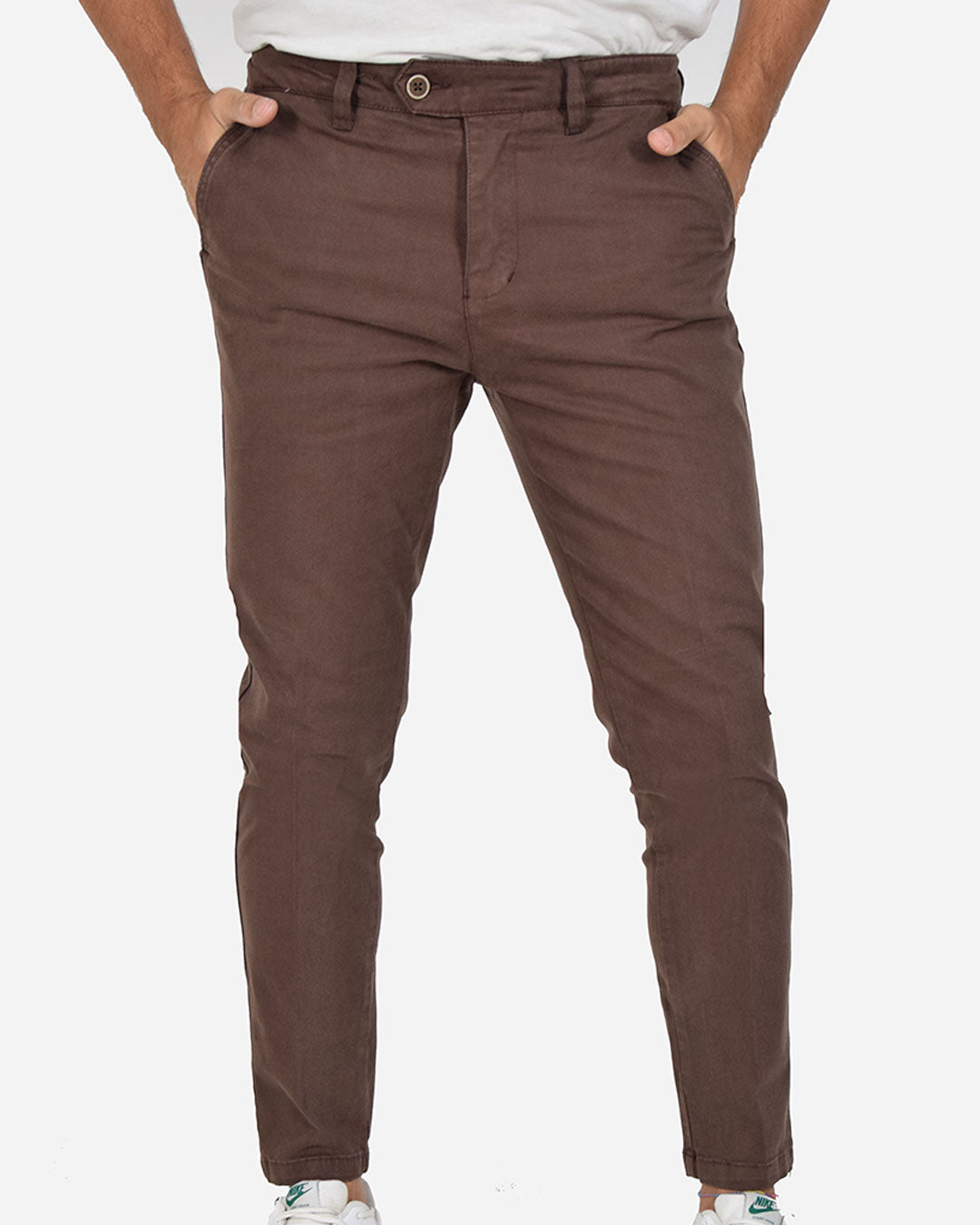 Pantaloni capri in gabardina di cotone