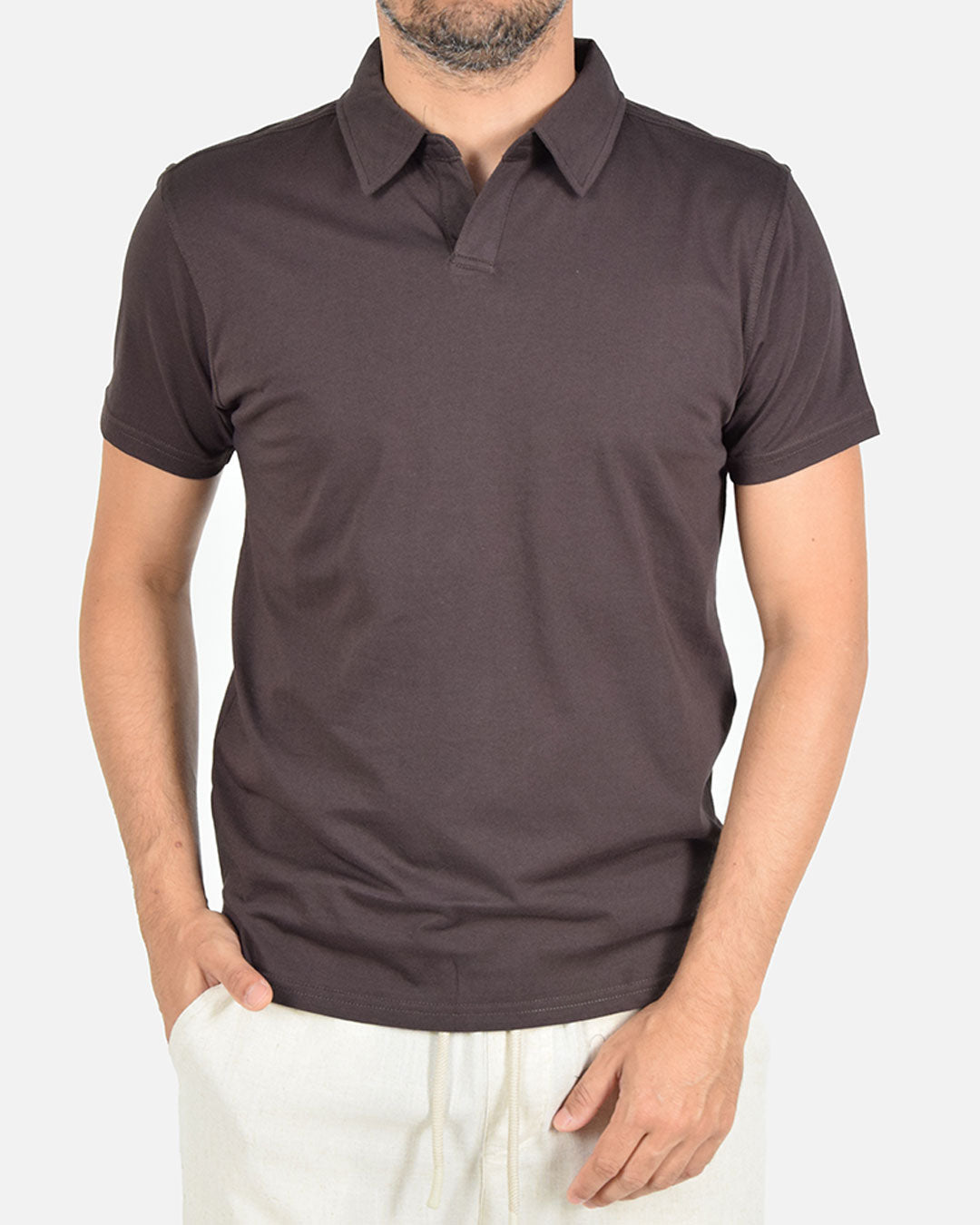 Maglia a polo in cotone elasticizzato