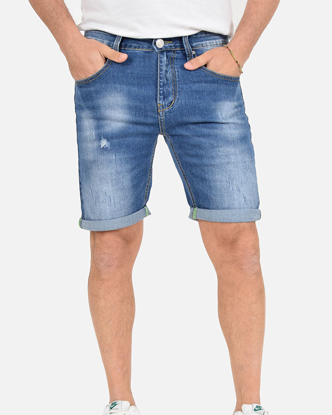 Bermuda skinny con strappi