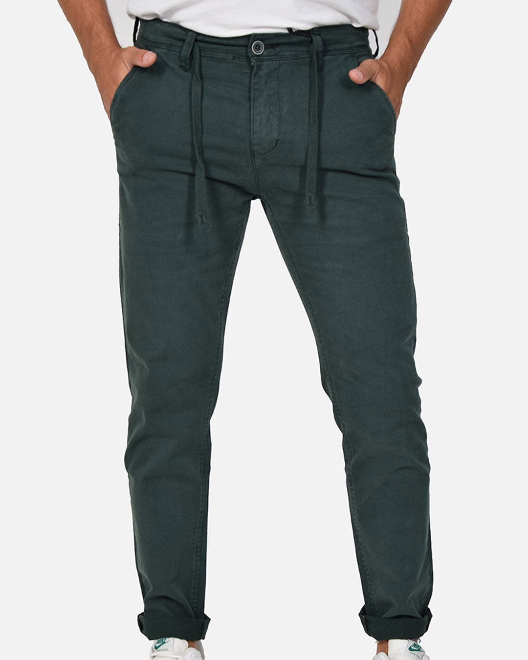 Pantaloni slim fit con laccio in vita