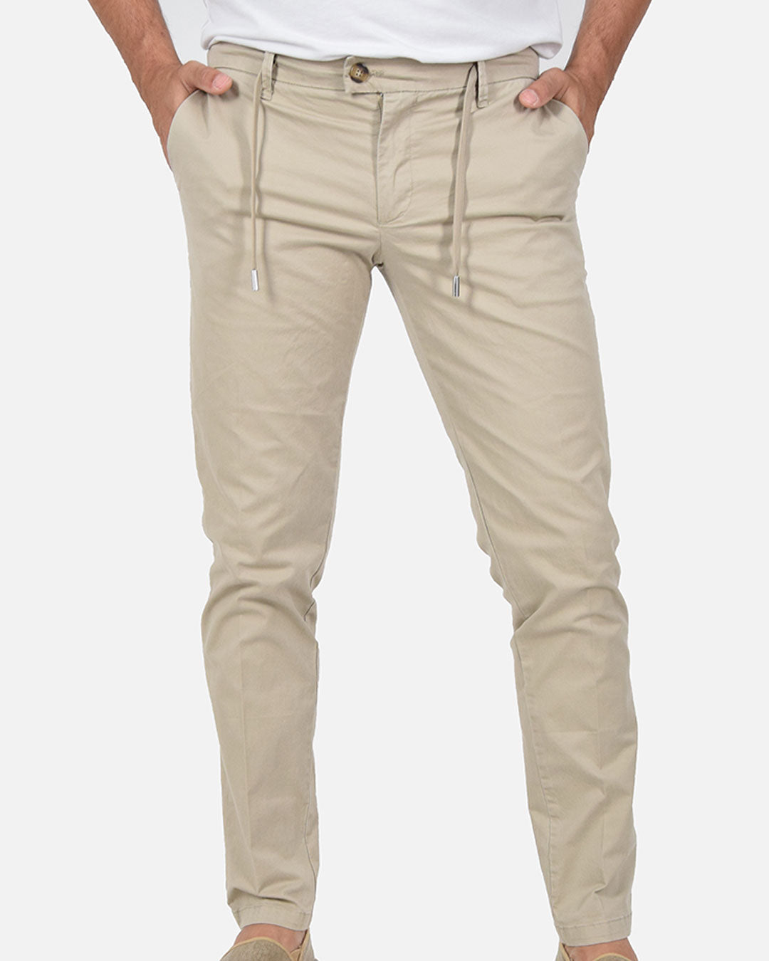 Pantaloni chino in cotone elasticizzato