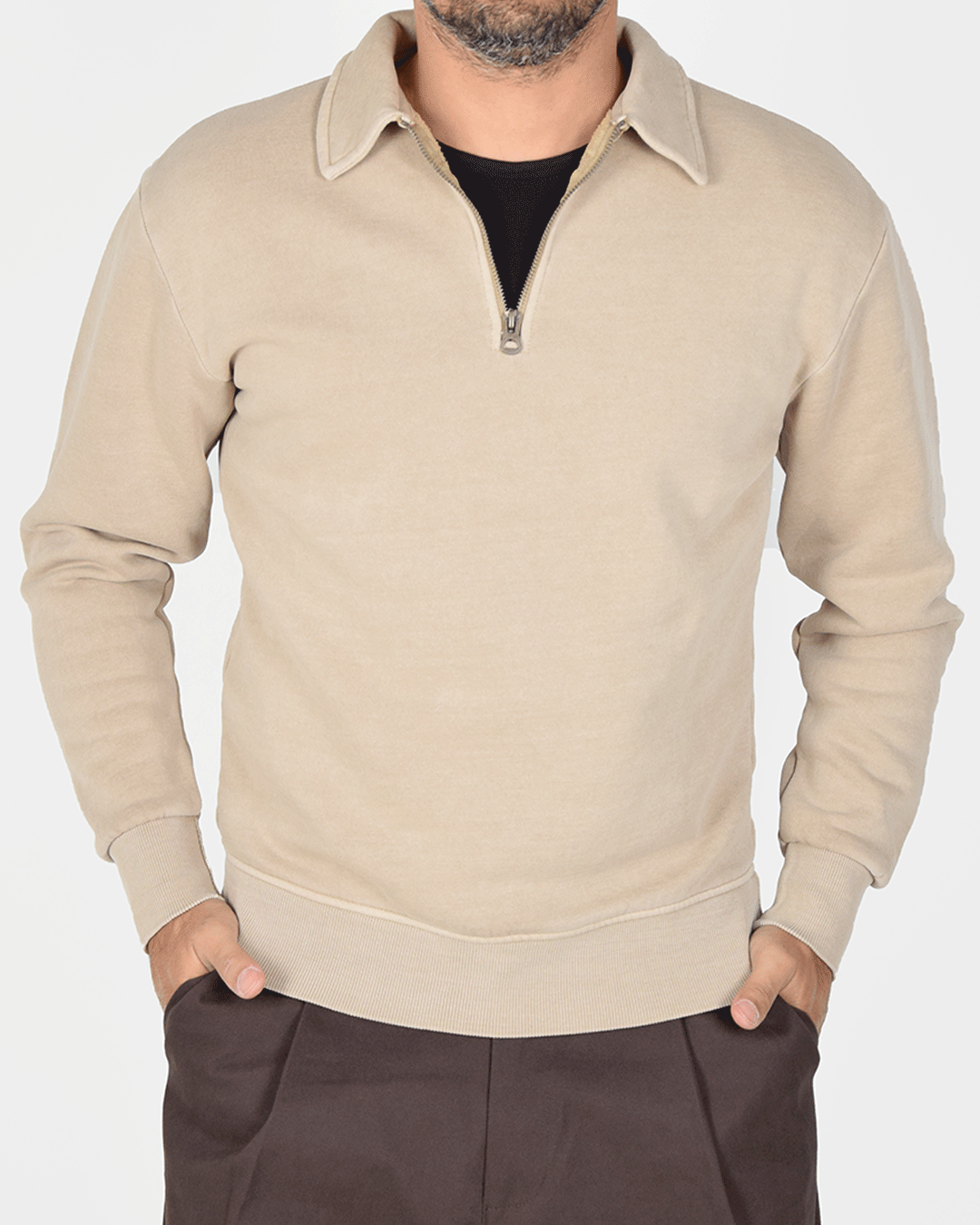 Felpa stone wash in cotone