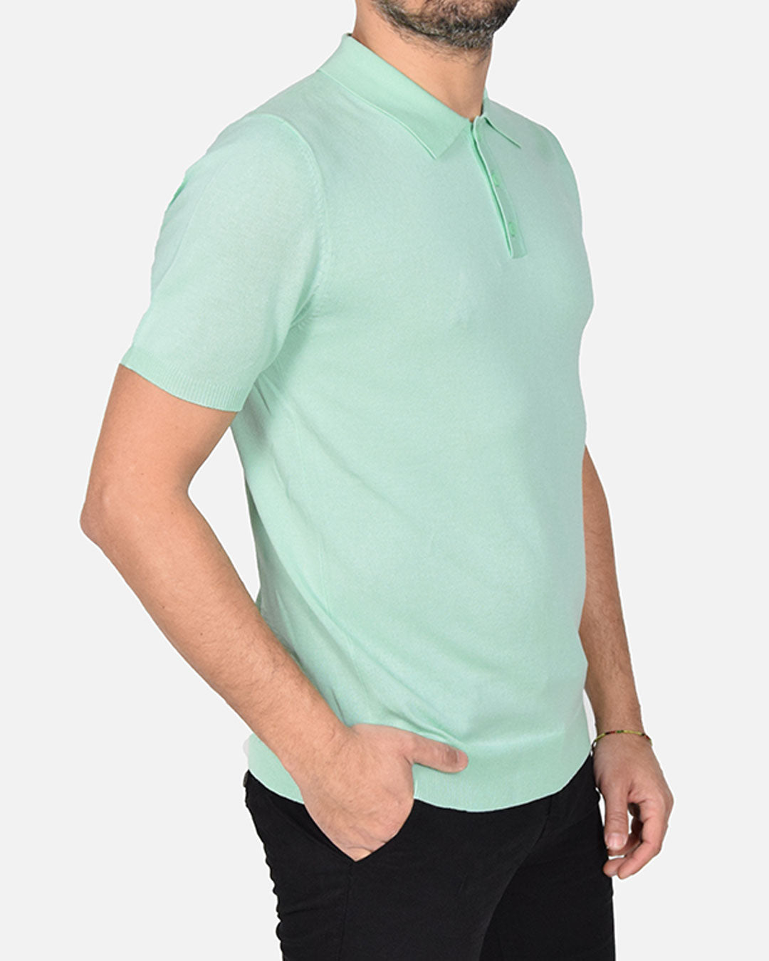 Polo in filo a manica corta