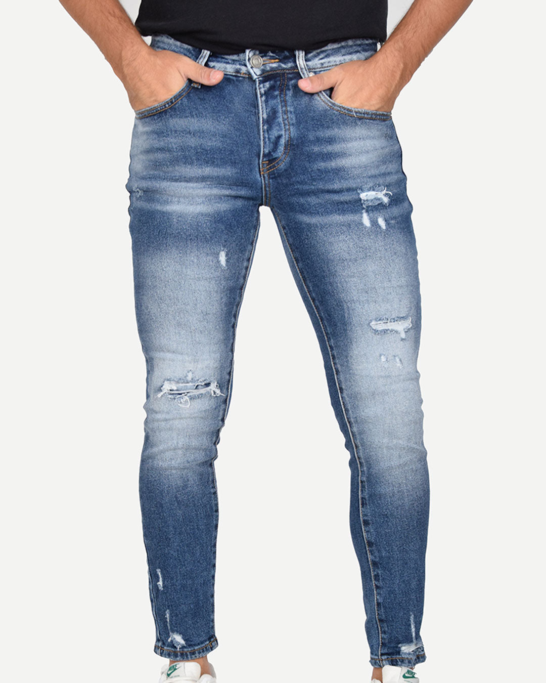 Jeans skinny con strappi