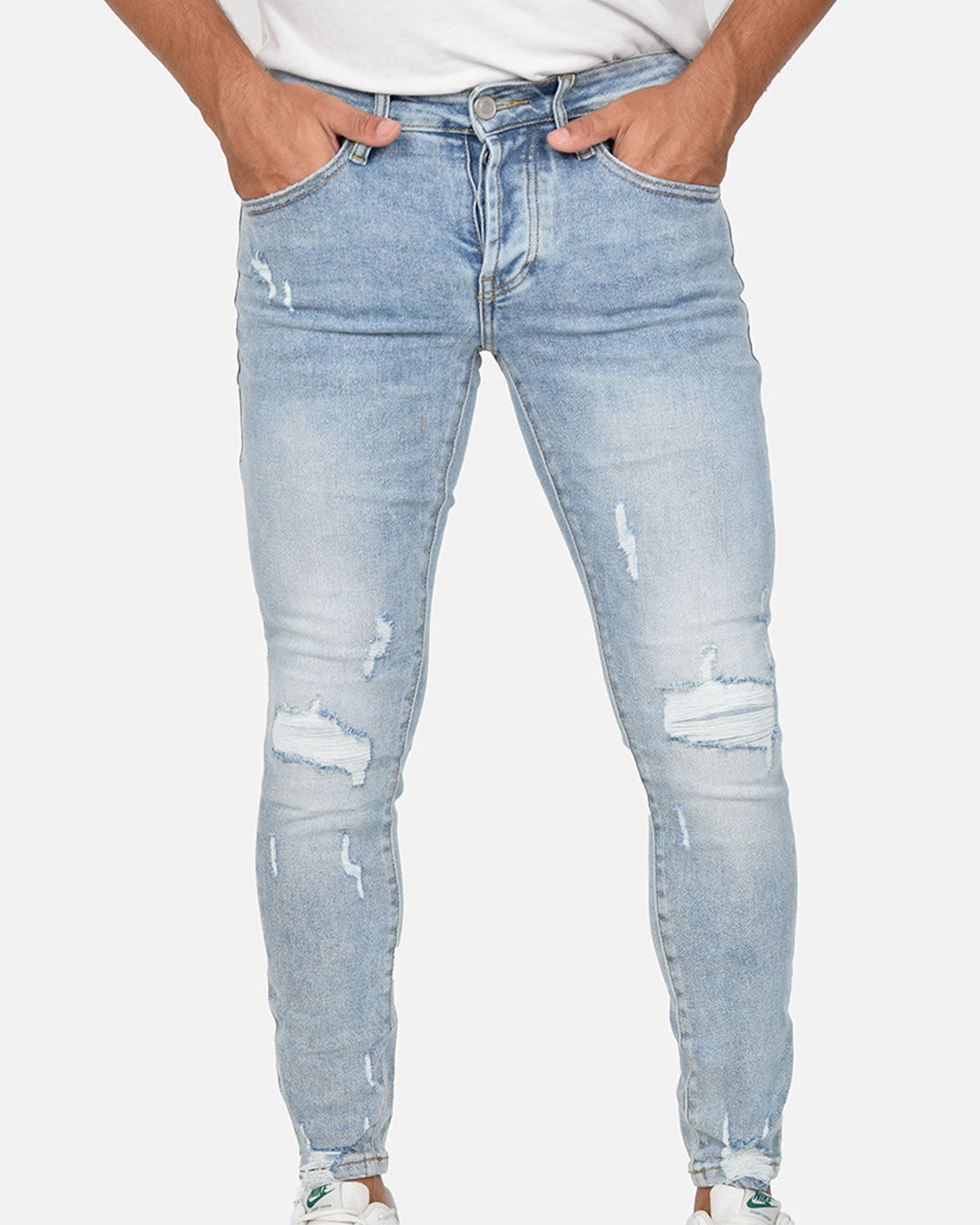 Jeans skinny con strappi