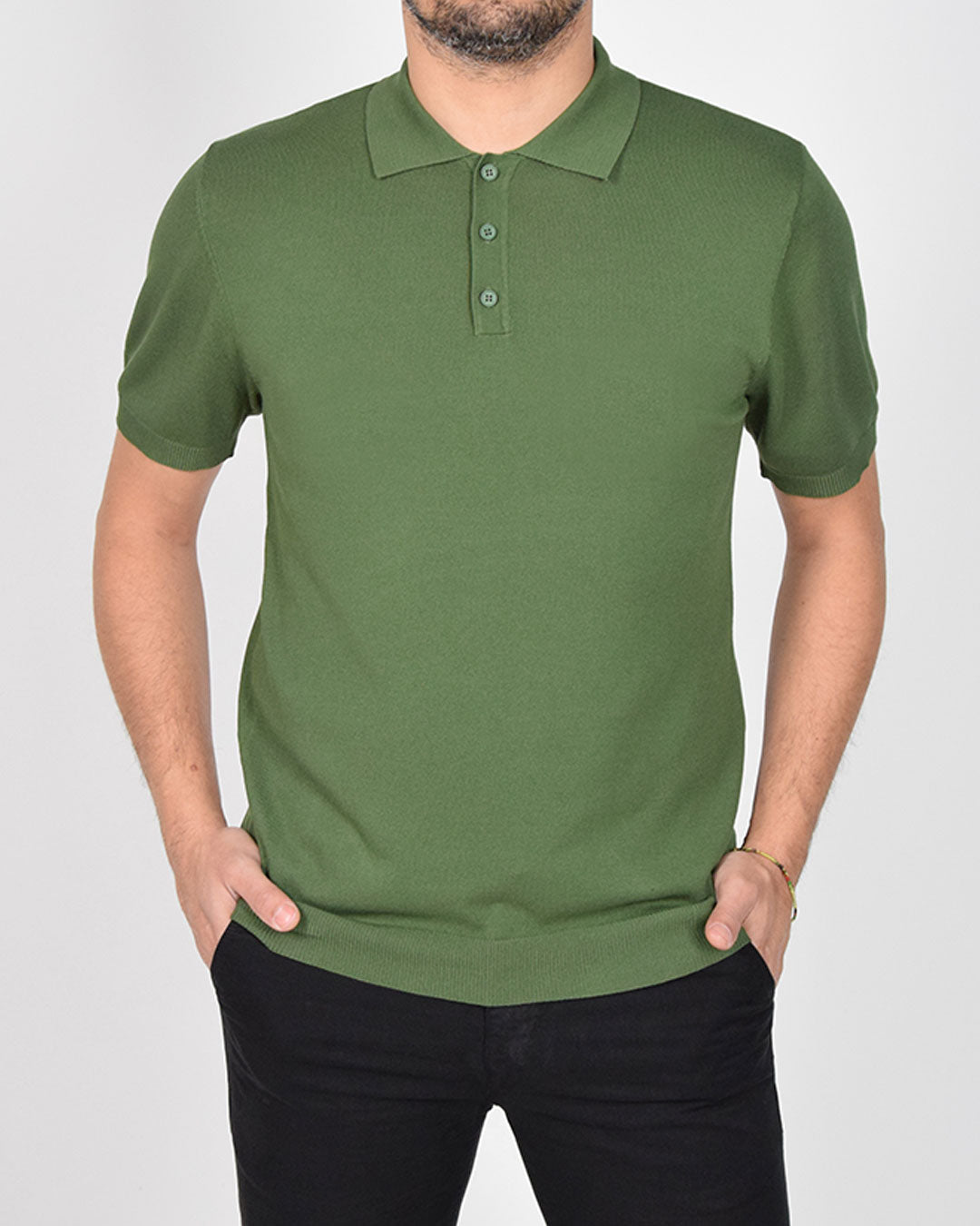 Polo in filo a manica corta