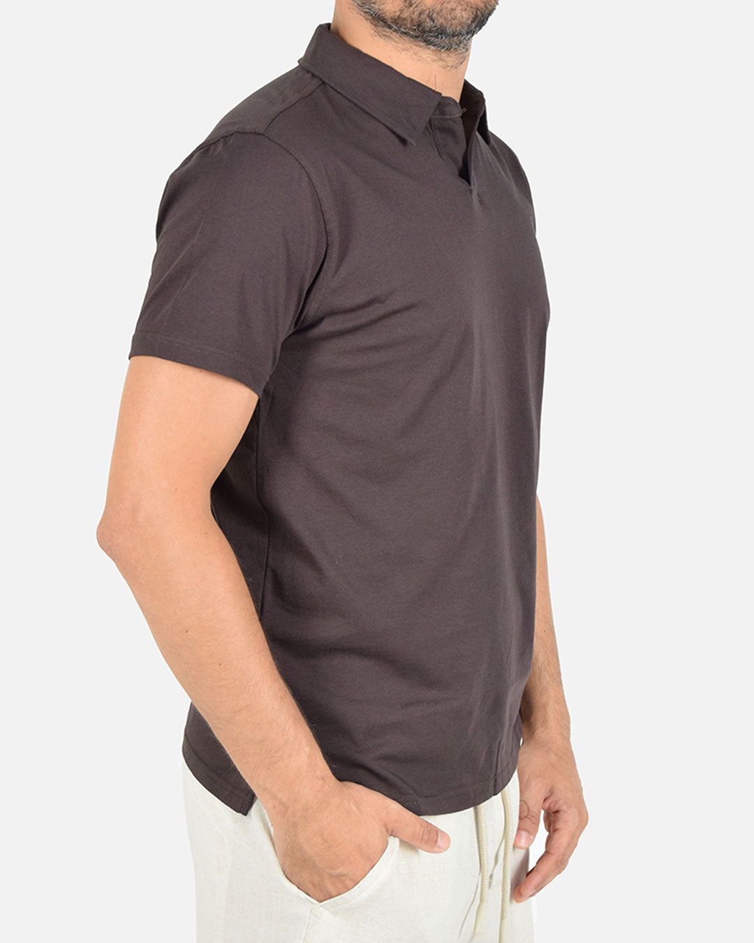 Maglia a polo in cotone elasticizzato
