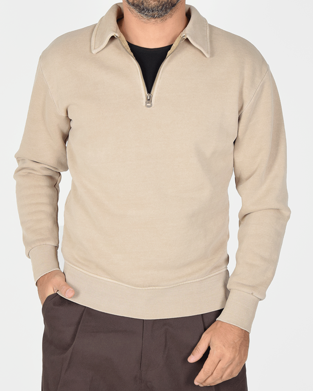 Felpa stone wash in cotone