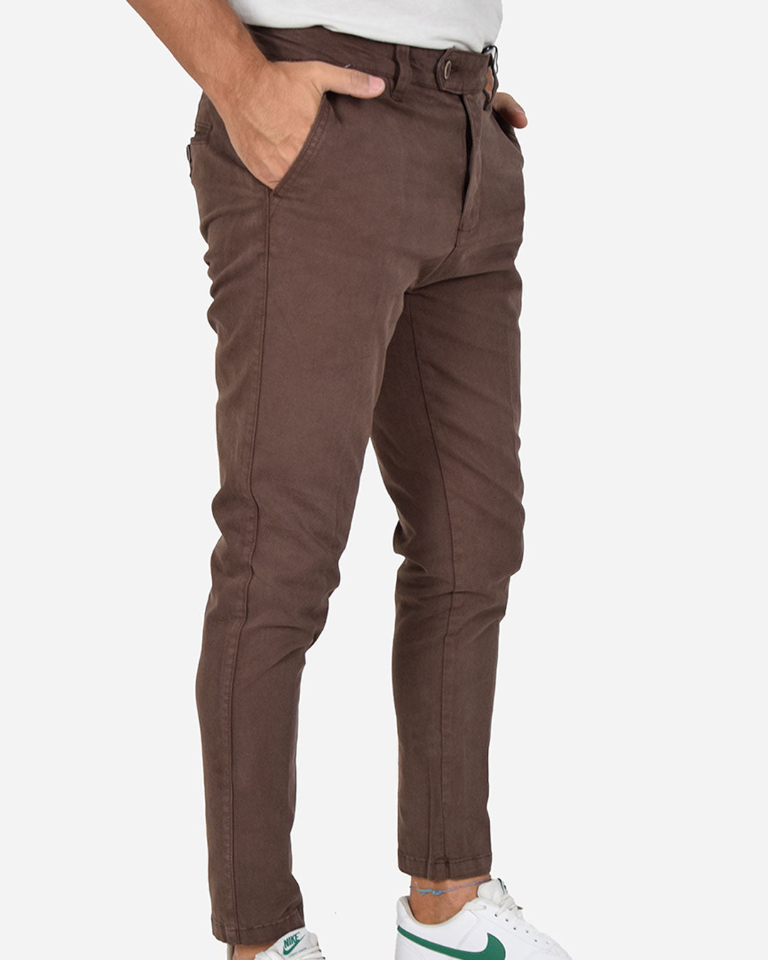 Pantaloni capri in gabardina di cotone