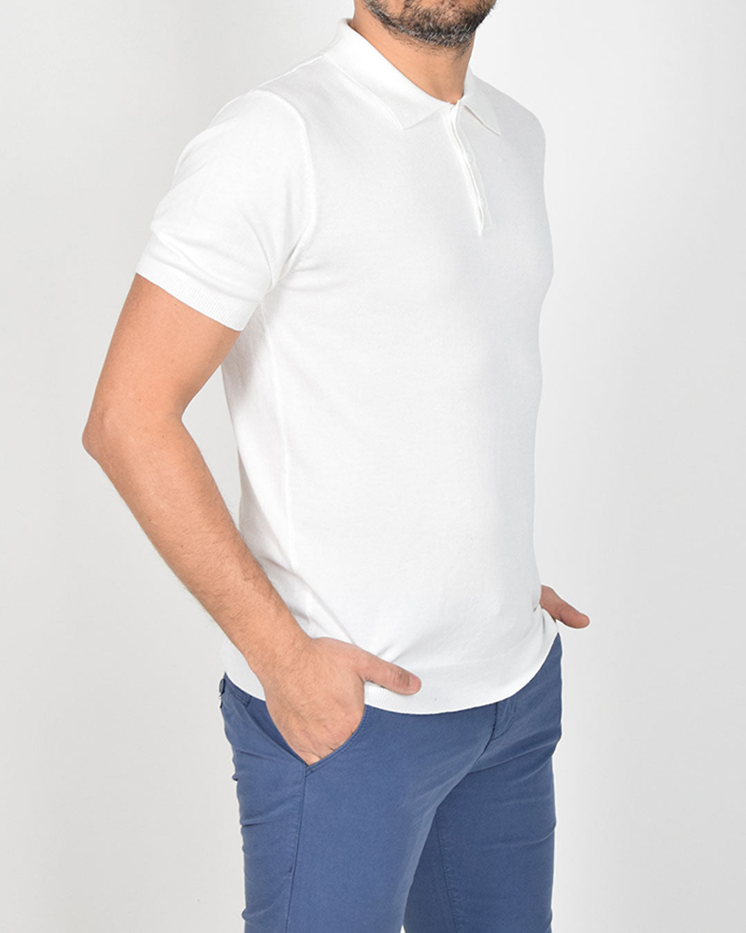 Polo in filo a manica corta