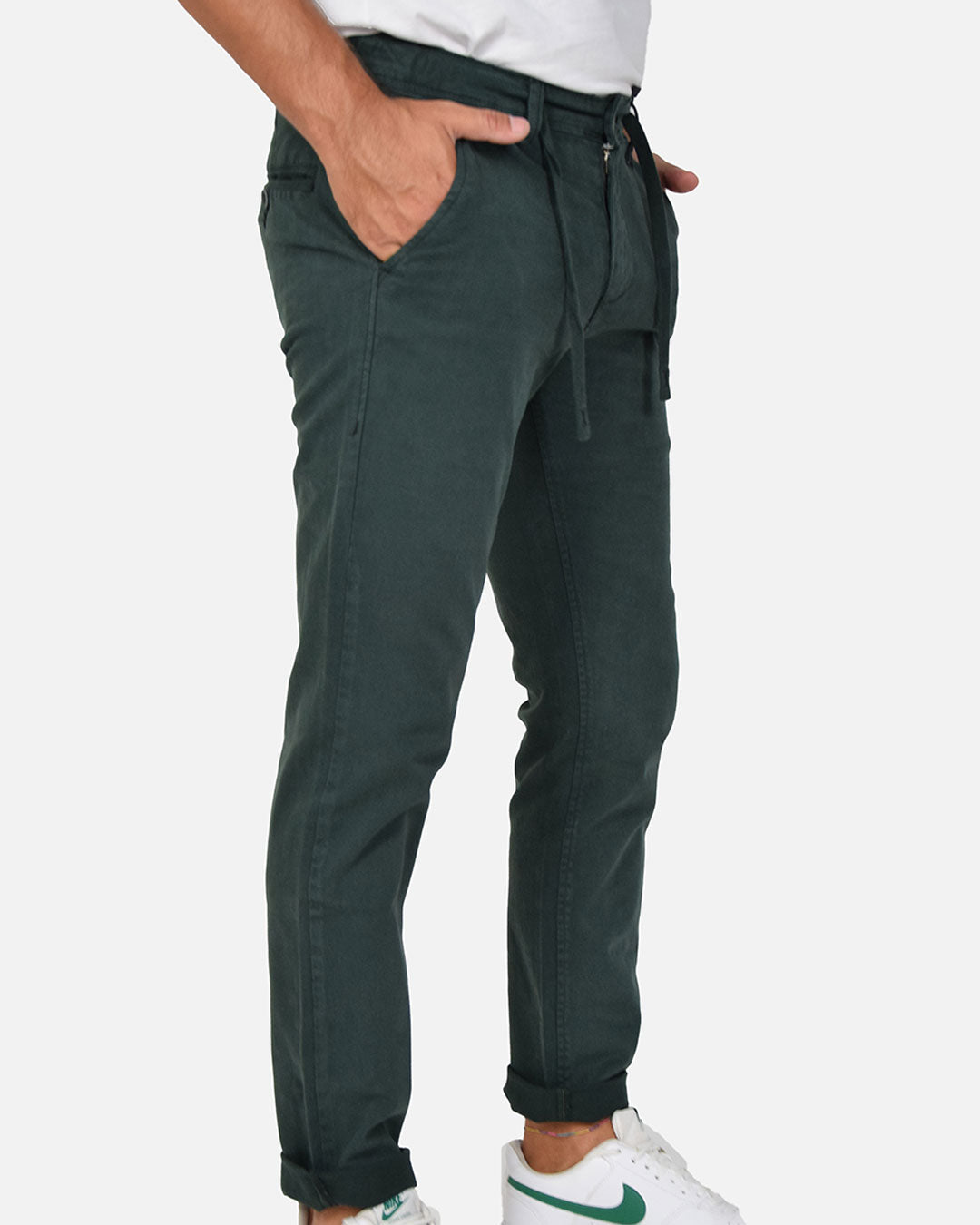 Pantaloni slim fit con laccio in vita