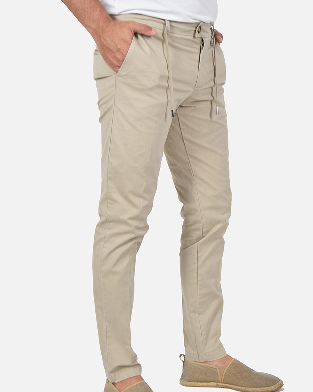 Pantaloni chino in cotone elasticizzato