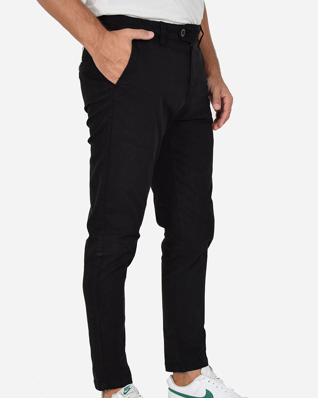 Pantaloni capri in gabardina di cotone