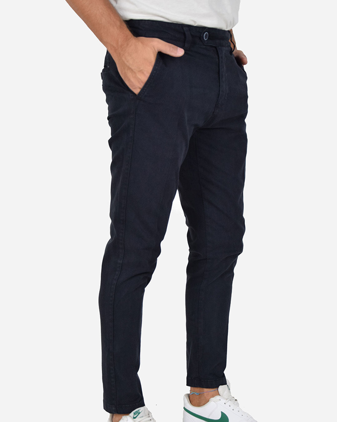 Pantaloni capri in gabardina di cotone