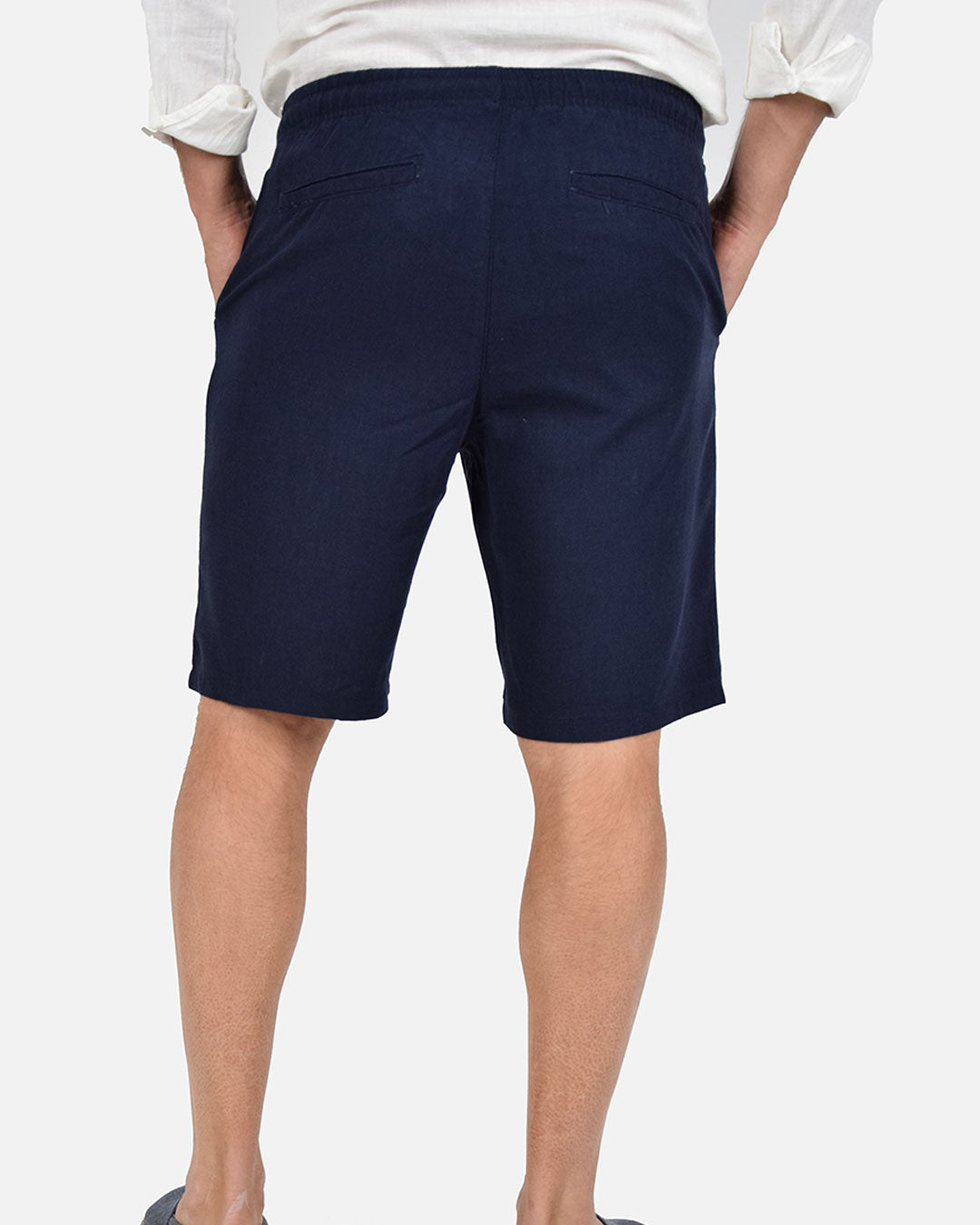 BERMUDA IN LINO CON LACCIO IN VITA