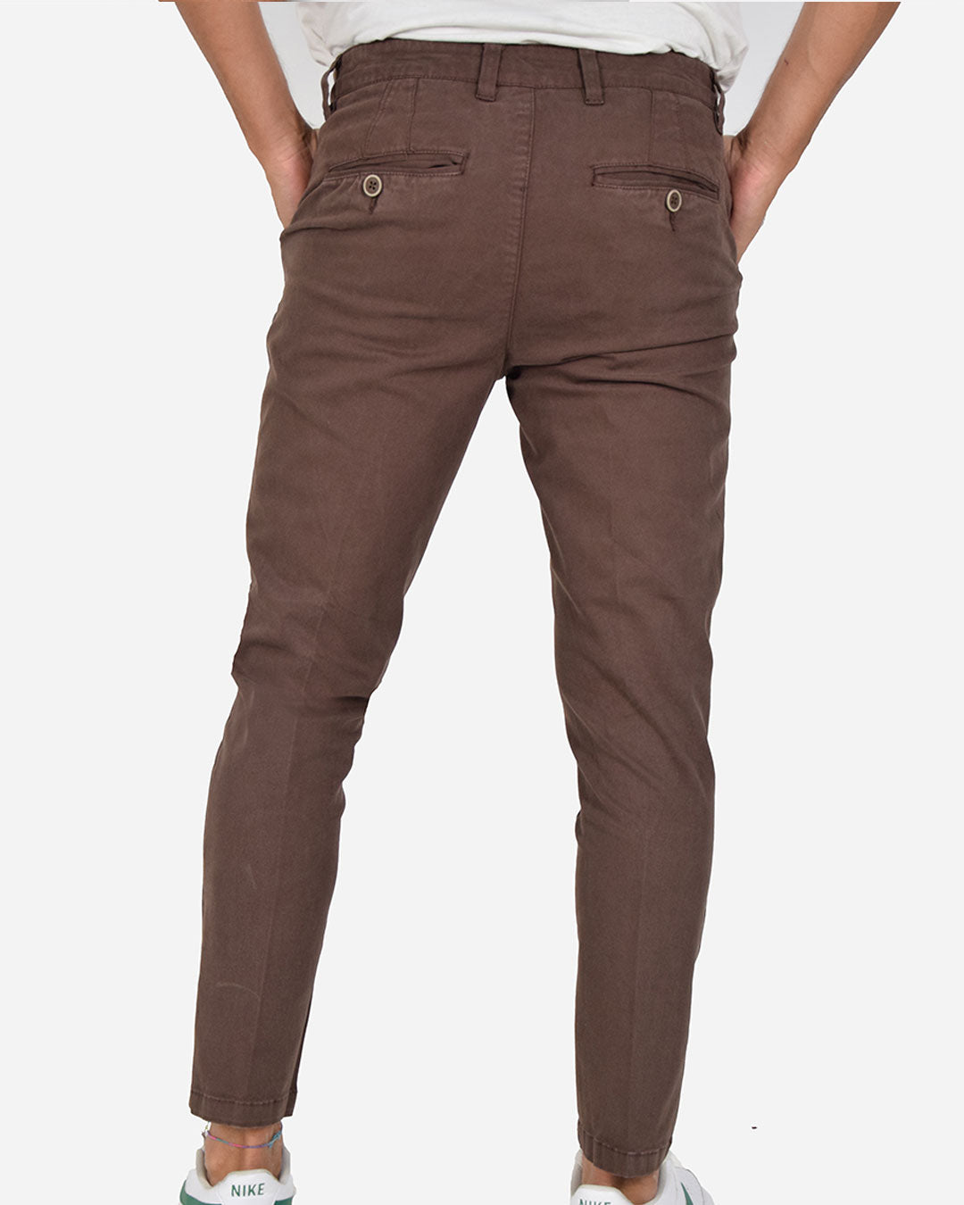 Pantaloni capri in gabardina di cotone