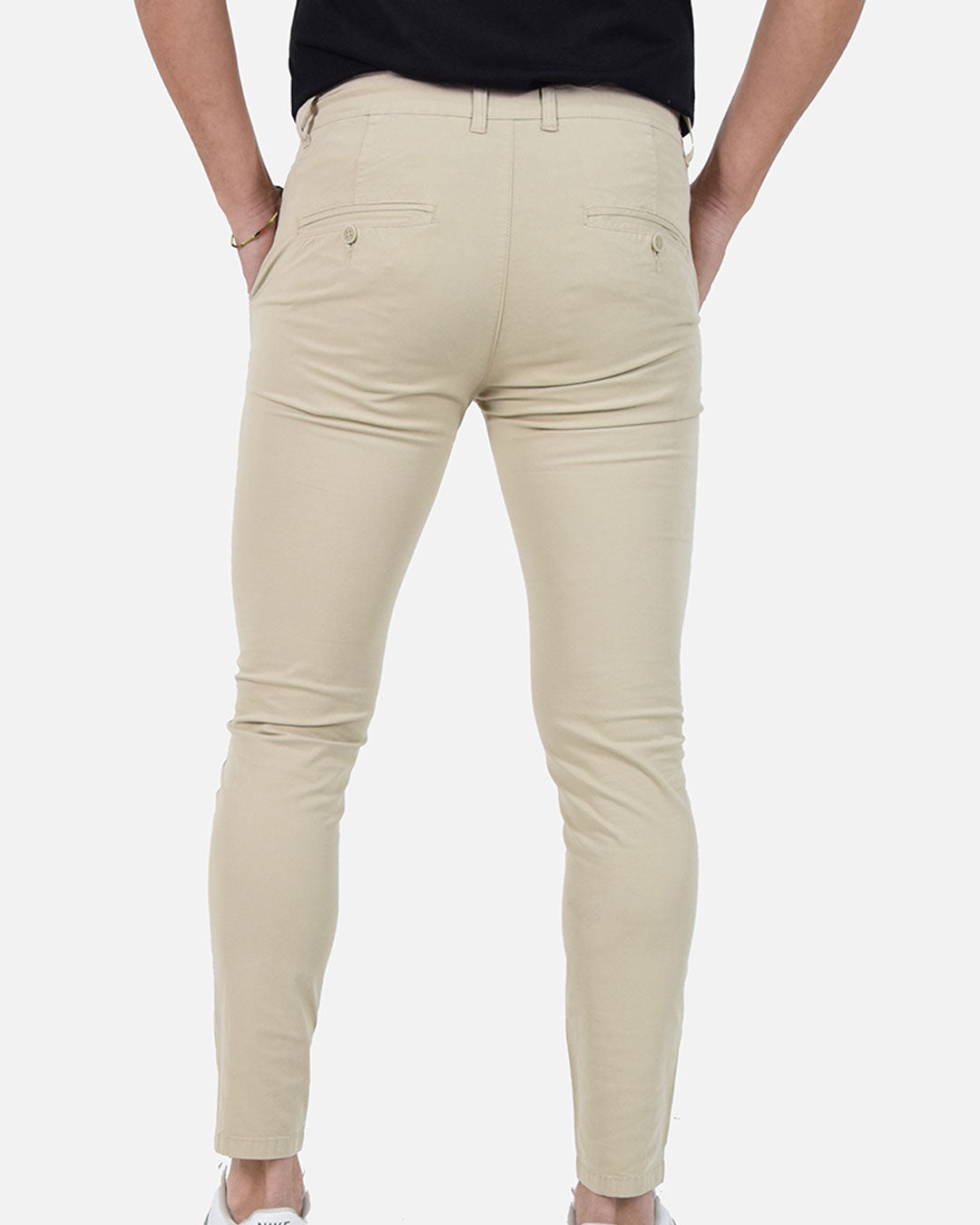 Pantaloni skinny capri con laccio in vita