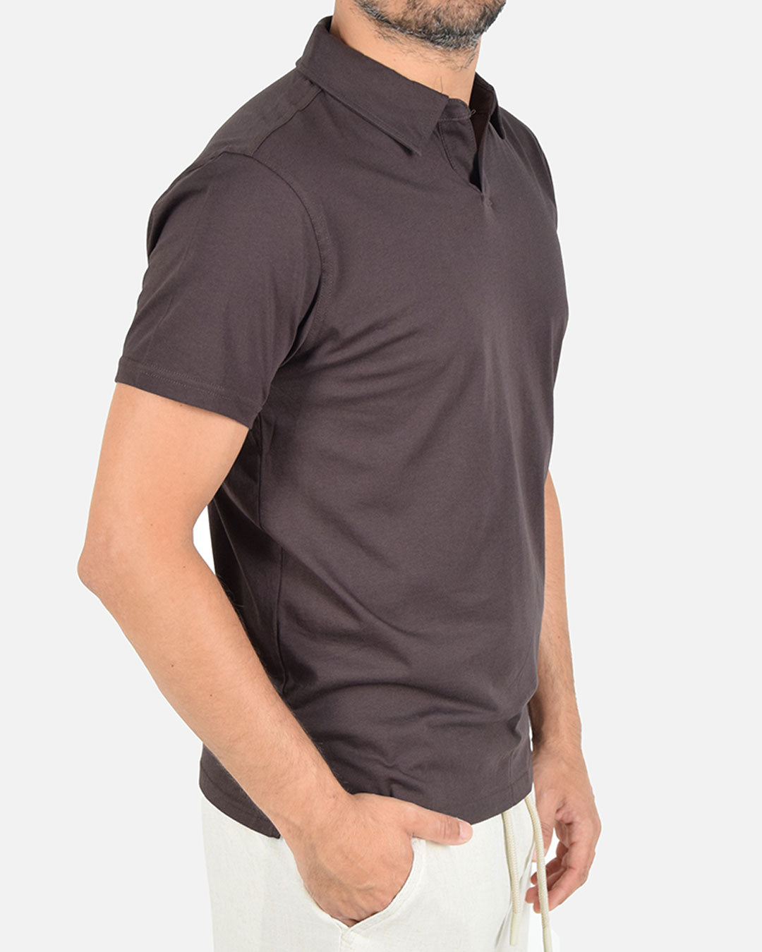 Maglia a polo in cotone elasticizzato