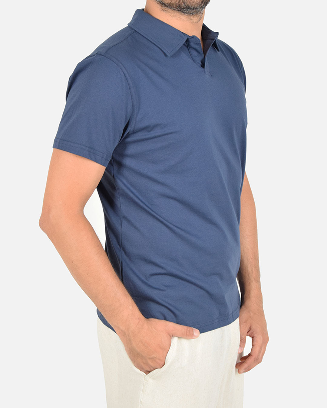 Maglia a polo in cotone elasticizzato