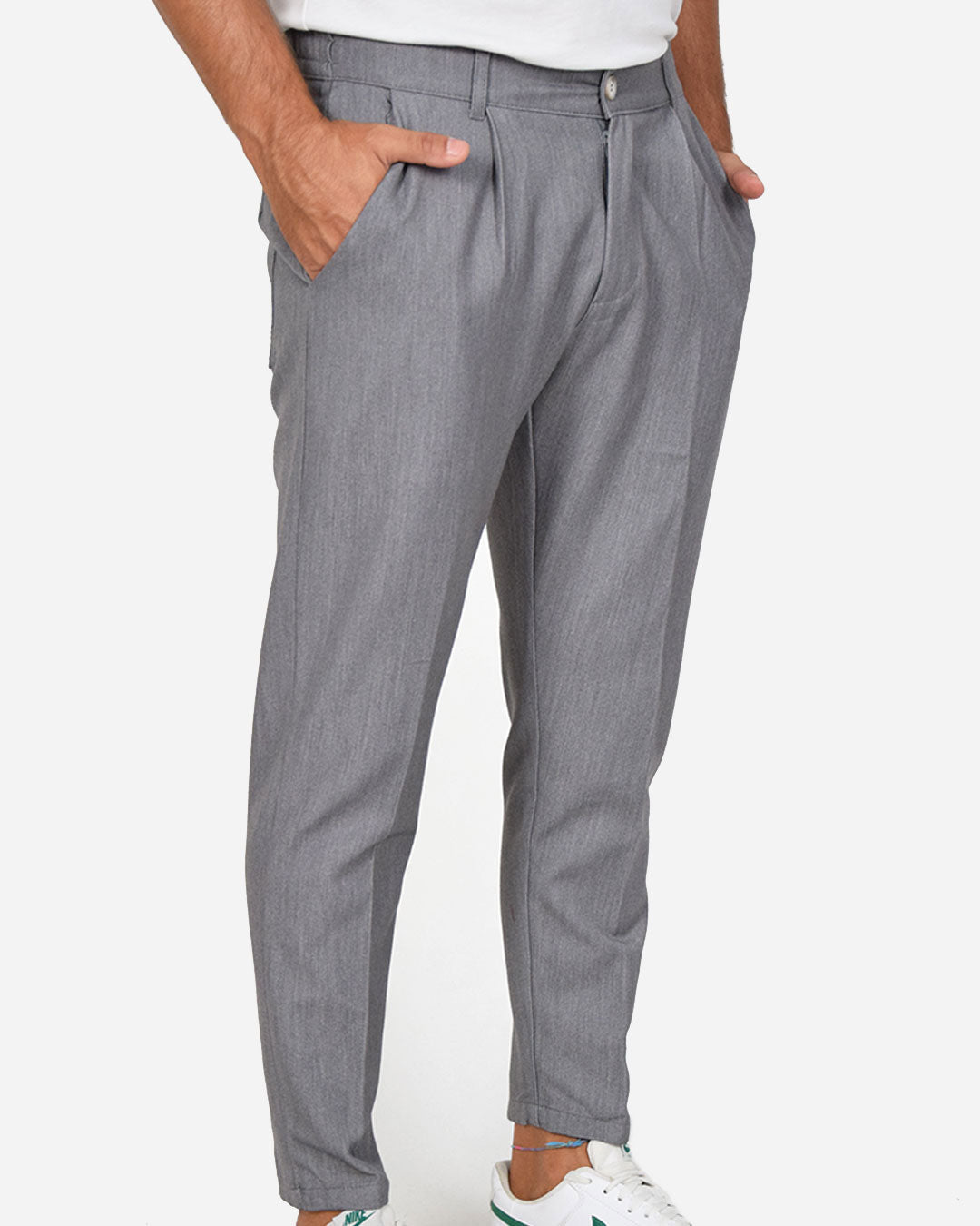 Pantaloni capri con vita elasticizzata