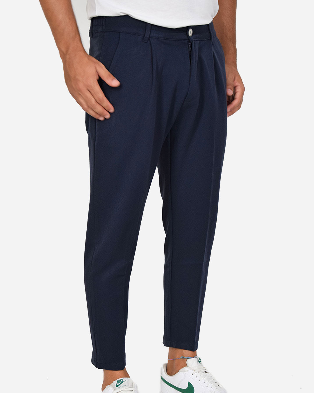 Pantaloni capri con vita elasticizzata