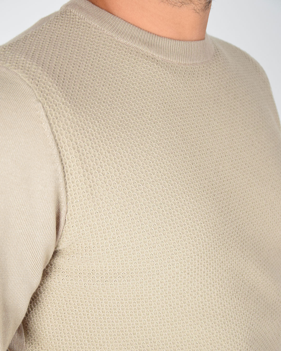 Pullover girocollo a nido d'ape