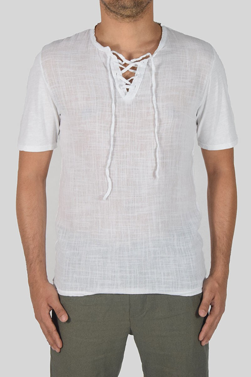 T-SHIRT IN LINO E COTONE